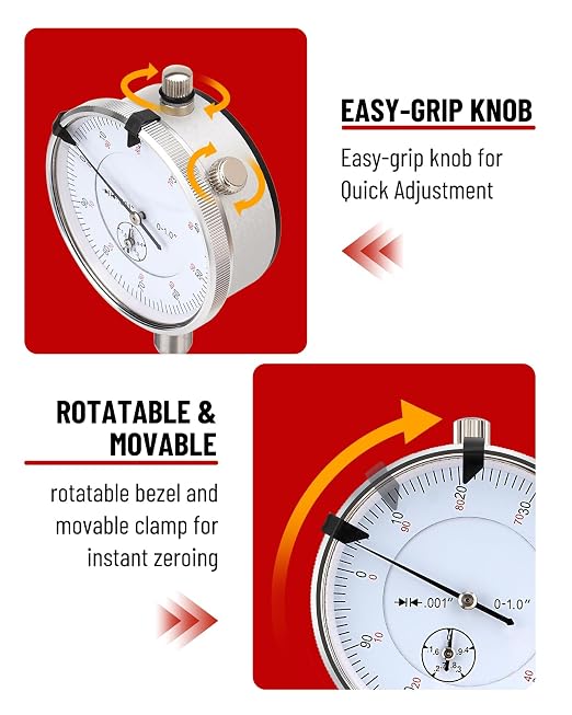 Cylinder Bore Gauge - Sleeve Height and Counter Bore Gauge | 0-1.00" Range | 0.001" Precision | Professional Engine Sleeve Height Indicator Universal for All Diesel