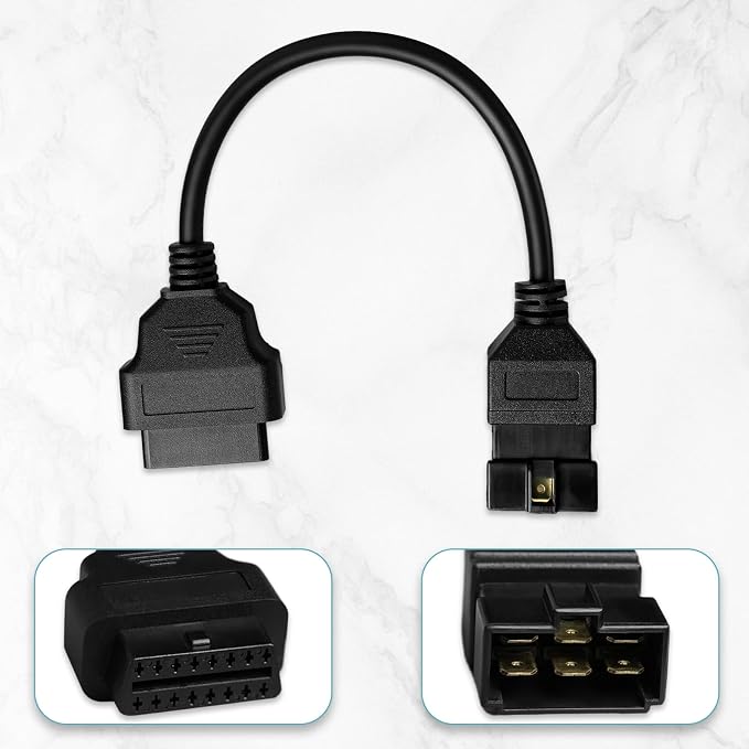 OBD2 Adapter Cable for HITACHI 24V Diesel Vehicles 6 Pin OBD2 16Pin to OBD1 6Pin OBDII Car Diagnostic Connector Compatible with OBD II Diagnostic Scanner