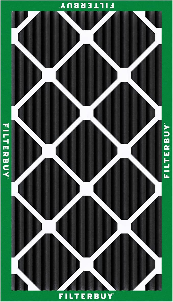 Filterbuy 10x24x1 Air Filter MERV 10 Odor & Allergy Defense with Activated Carbon (2-Pack), Electrostatic Pleated HVAC AC Furnace Filters Replacement (Actual Size: 9.50 x 23.50 x 0.75)