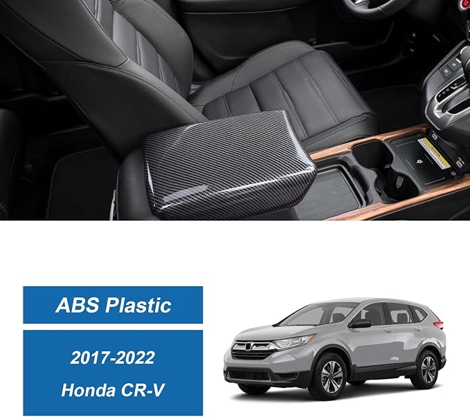 Carbon Fiber Center Console Armrest Storage Box Cover Compatible with 2017-2022 Honda CR-V CRV