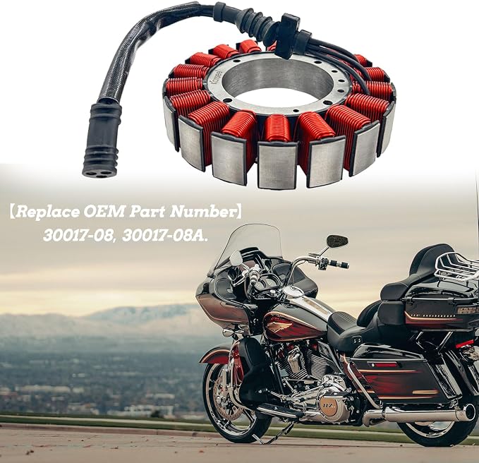 KARSEE 30017-08 Motorcycle Stator Coil Compatible with Harley Davidson 2008-17 Softail & DynaFat Bob Low Rider Street Bob Super Glide Switchback Fat Boy 30017-08A