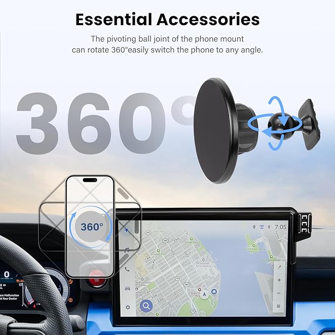 Car Phone Holder for Toyota Tacoma 2024 2025 2026- for MagSafe Magnetic Cell Phone Mount for Tacoma Accessories 14 inch Touchscreen - Cradles Strong Magnets for iPhone（Not fit 8 inch