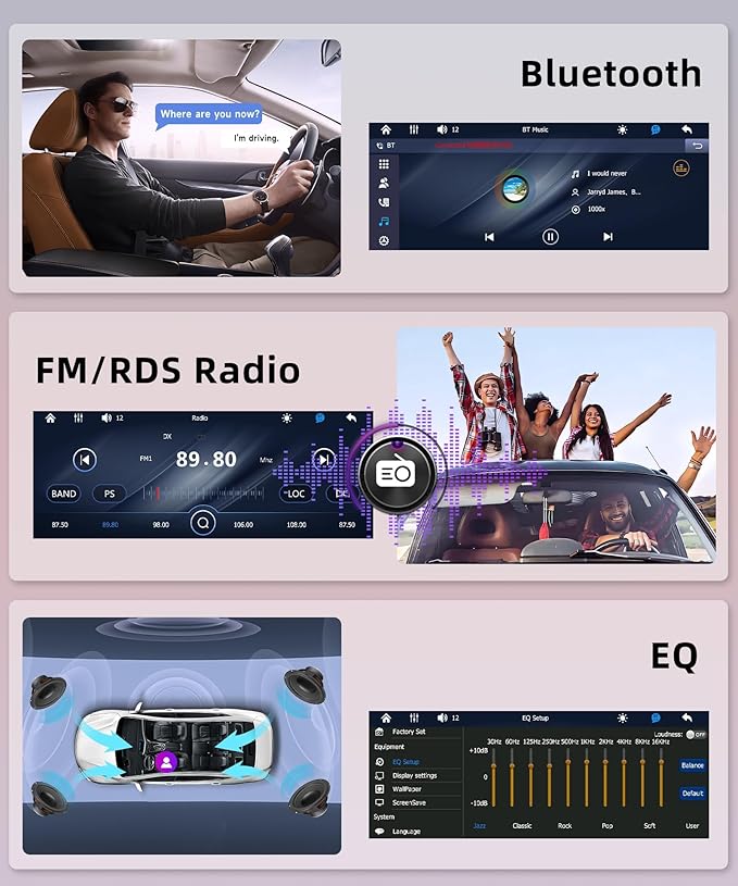 Car Stereo Single Din Wireless Carplay 6.9 inch Touch Screen Android Auto, Rimoody Car Radio with Bluetooth 5.2 Mirror Link FM/EQ USB/AUX/TF/SWC/MIC Car Audio Receiver with Backup Camera