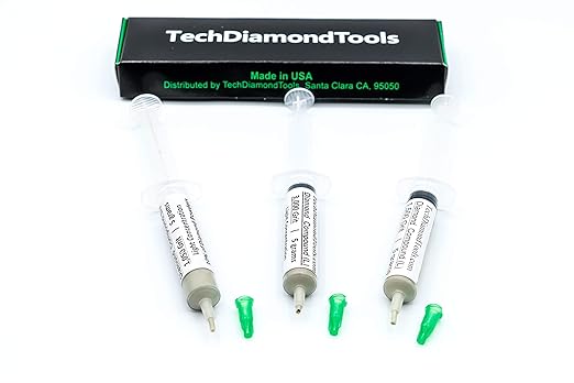 TechDiamondTools Kit of 3 Diamond Polishing Compound Polishing Paste USA Made 1050 1500 3000 Grit for Marble Glass Metal Rock Jewelry Resin Silver Gemstone with 10% of Diamond Powder