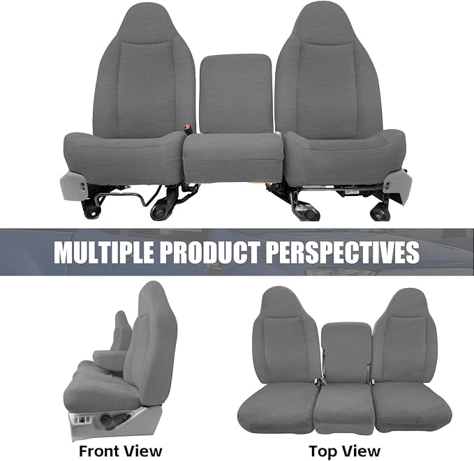 SAPUBK Custom-Fit Seat Covers Replace for 1999-2007 Ford F250- F550 40/20/40 Split Without Shoulder on Backrest Seat, Premium Neoprene Composite Soft Foam Lining Airmesh Breathable Seat Cover