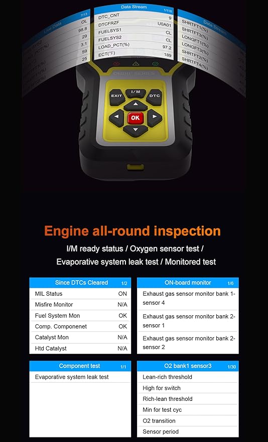 Upgraded 6 in 1 TP02 Fit for BMW Mercedes-Benz Audi Honda Toyota Nissan OBD2 Scanner, Full System Enhanced OBDII Diagnostic Scan Tool and Code Reader with Reset Services, Support Oil Reset