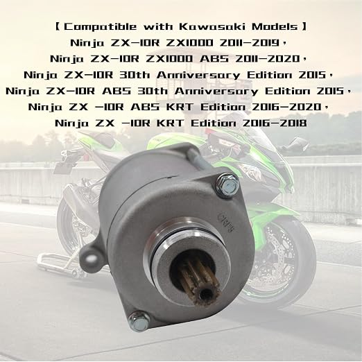 KARSEE 21163-0064 Starter Motor Compatible with Kawasaki ZX1000 ZX 1000 ZX-10R ZX10R ZX-10RR ZX10RR Ninja KRT Edition 11-20