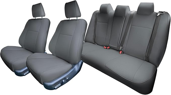 FH Group Custom Fit Seat Covers Specifically Made for 2012-2017 Toyota Camry LE | SE | XSE | XLE - Faux Leather, Waterproof Car Seat Cover, Full Set Solid Gray
