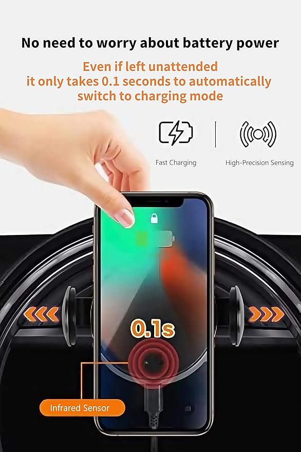 Persevere Car Phone Holder for Mini Cooper F54, F55, F56, F57, F60 with Auto-Open/Close Charging, 360° Rotatable Portable Only for Circular Display Screen for 4-6.9'' Smartphones