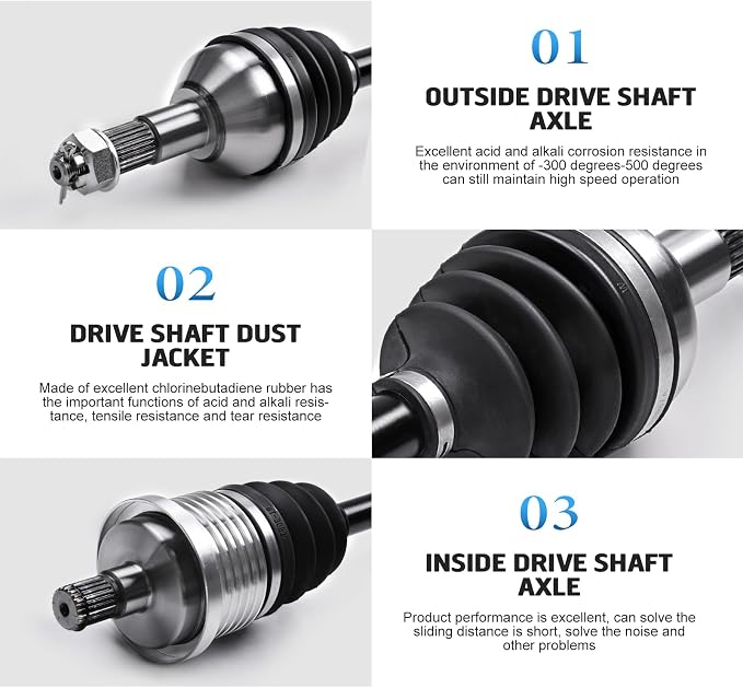 KLV Rear CV Axle Drive Shaft for 2013-2018 Maverick 1000R 705501948 | Precision Components, Top Notch Grease, Tear-resistant CV Boot, Direct Replacement Axle to Meet & Exceed Your OEM ATV Axle