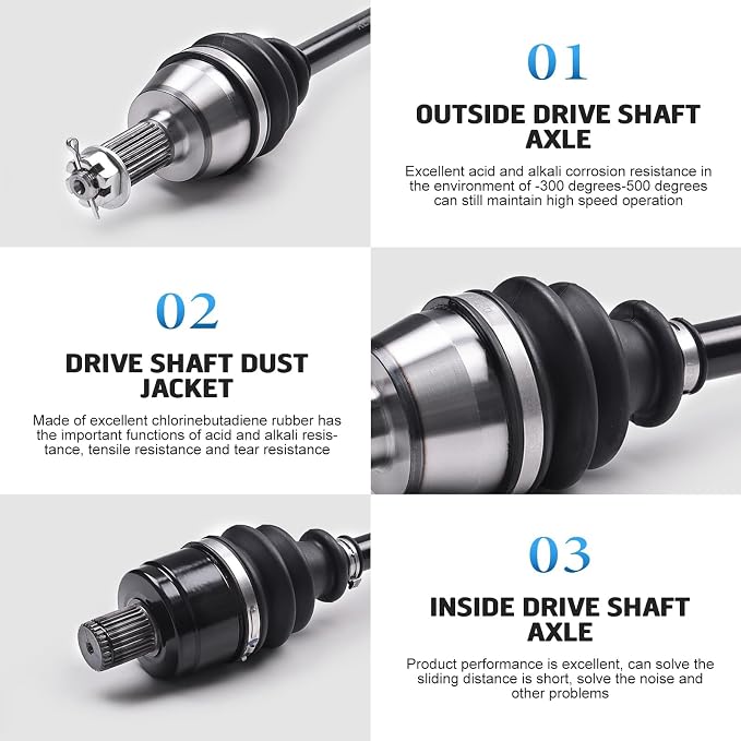 KLV Rear CV Axle Drive Shaft Compatible with 2016 2017 2018 2019 2020 2021 2022 Yamaha YXZ1000R SS XTR SE 2HC-2531H-12-00 2HC-2531H-13-00 2HC-2531H-10-00
