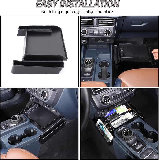 Lcojicep Center Console Gear Shift Organizer Storage Tray Compatible with Ford Maverick 2022-2024 Central Control Side Storage Box Gear Shifter Console Organizer Tray，Interior Accessories