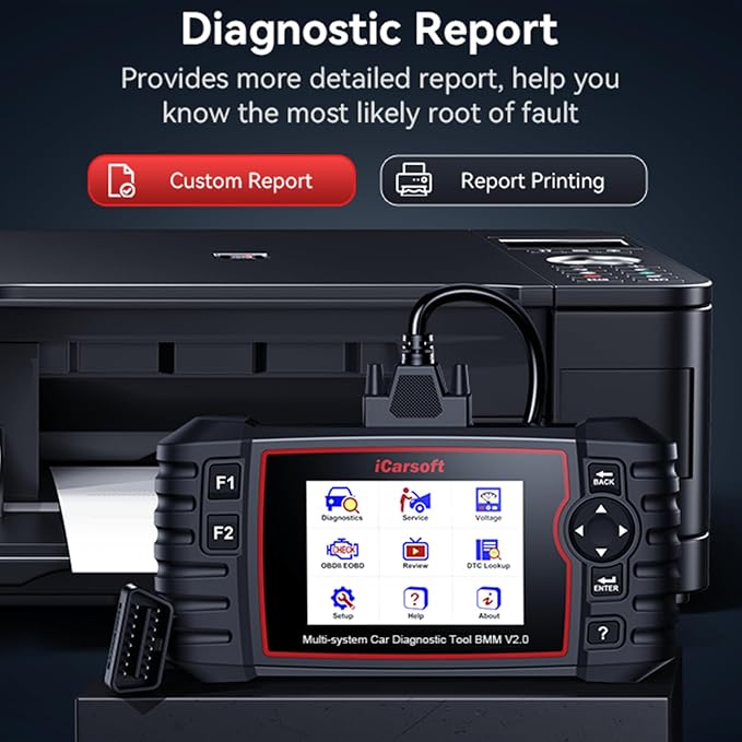 iCarsoft 2025 BMM V2.0 OBD2 Scanner for BMW/Mini/Rolls-Royce, Full System Diagnostic Tool Code Reader with 9 Resets-Oil/SAS/EPB/BMS/ETC/DP/BLD/INJ/TPMS, Battery Test, CAN-FD,Lifetime Update