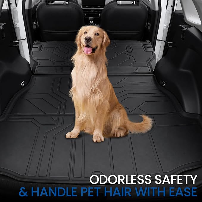 Cargo Liner Backrest Mats for 2026 Toyota RAV4 Hybrid (Not Fit Limited or PHEV), All Weather TPE Cargo Trunk Mat Seat Back Protectors Accessories