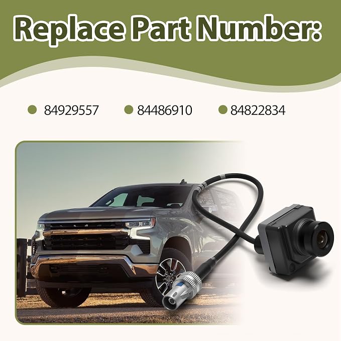 Rear View Camera Compatible with Chevy Silverado 1500 2500 3500 2019-2025, GMC Sierra 1500 2500 3500 2019-2025 Replacement Rear Backup Camera Replaces 84929557 84486910 84822834
