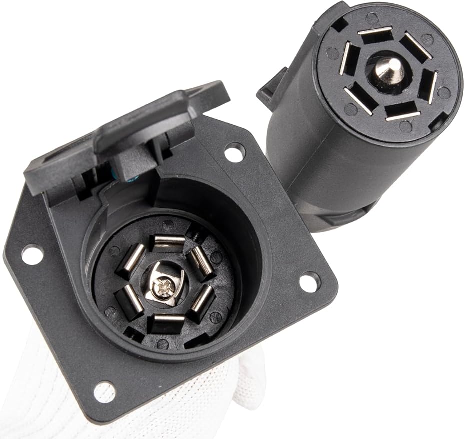 EWAY 7-Way Adapter with Power Switch for Furrion RV Backup Camera System, Plug and Play for Tow Vehicle to RV Wireless Observation Cameras, Provides 12V Power to Camera Through 7-Pin Connector