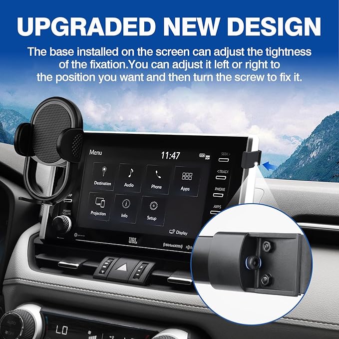 Autorder Car Phone Holder for 2019-2025 Toyota RAV4 Accessories Phone Mount 7/8-Inch Screen Cell Car Automobile Cradles Hands-Free 360 Degree Rotation