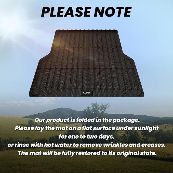 LASFIT Bed Mat for Toyota 2005-2023 Tacoma (5FT,61.3'' Bed) Truck Bed 5ft, All Weather TPE Car Bed Liner for Toyota Tacoma 2023 2022-2005 Accessories Truck Mat &Cargo Liner (Not Fit Drop-in Liners)