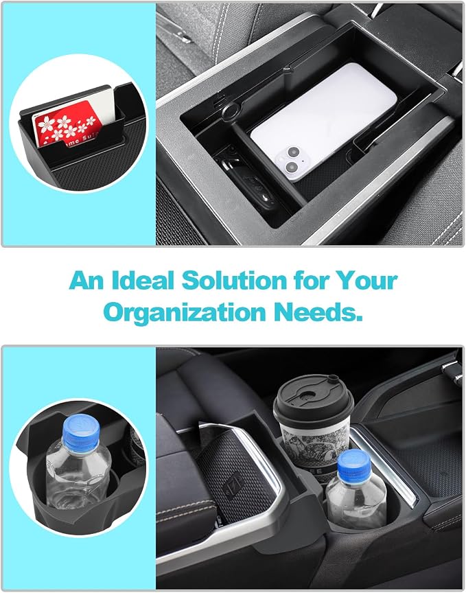 CDEFG 4Pcs for 2025 2026 GMC Terrain Center Console Organizer for 2025 2026 GMC Terrain Accessories Middle Console & Lower Console Organizer Storage Box & Cup Holder