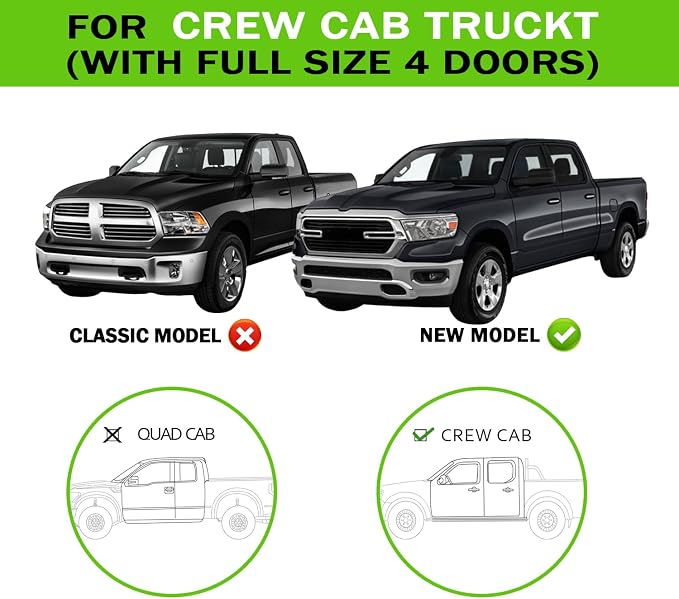 Under Seat Storage Truck Tool Box Compatible with Dodge Ram 1500 Crew Cab 2019-2024 2025, Foldable Underseat Organizer for Ram 1500 Crew Cab Accessories, for New Body Style, Not for Quad Cab