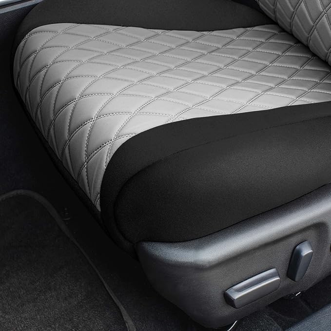 FH Group Custom Fit Seat Covers Specifically Made for 2012-2017 Toyota Camry LE | SE | XSE | XLE - Ultraflex Neoprene Waterproof Car Seat Cover, Rear Set Gray