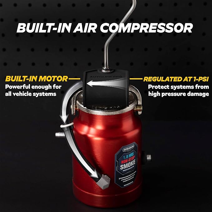 AutoLine Pro EVAP High Volume Smoke Machine Leak Tester with Built-in Air Pump - Shop Series Plus - Automotive Smoke Tester with Best Ranked Smoke Fluid, Premium Cone & Gas Cap Adapter