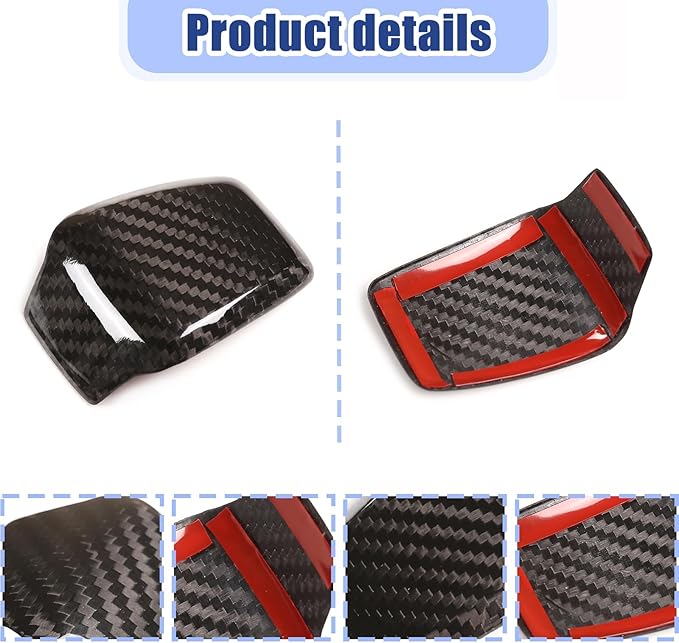Carbon Fiber Central Steering Wheel Trim Strip Compatible with Alfa Romeo Giulia Stelvio Tonale 2020 2021 Steering Wheel Bottom Decoration Panel Cover Auto Accessories (Black)