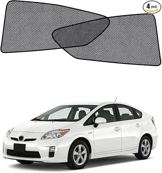 Car Window Shade for Prius Hatchback-No Prius C& V 2010-2015,2 Pack UV & Glare Protection, Breathable Privacy, Insect & Bug Blocker Magnetic Mesh Side Rear Sun Shades for Baby Camping, Napping Travel