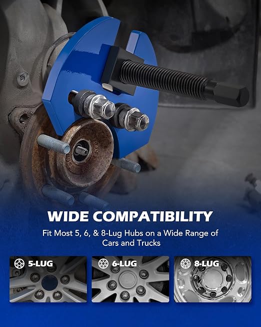 Orion Motor Tech Wheel Hub Removal Tool Kit, Wheel Bearing Hub Remover Tool Set Compatible with 5 6 8 Lug Hub Assemblies on Cars and Trucks, Wheel Hub Buster Puller with Carrying Case