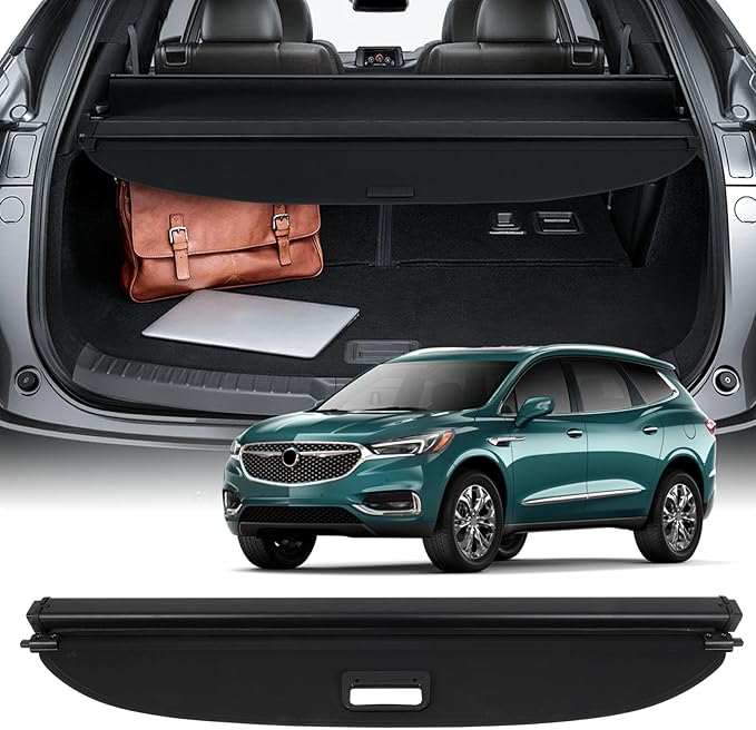 SCITOO Cargo Cover 2021-2024 Fit for Buick Envision 2.0L Upgraded Retractable Rear Trunk Cover with Aluminum PVC&Plastic