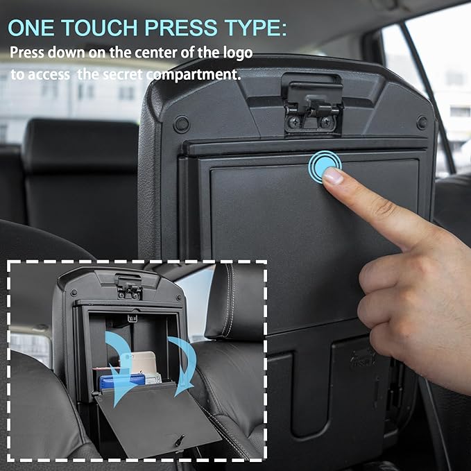 JDMCAR Storage Drawer and One-Touch Hidden Storage Box Compatible with Toyota 4Runner Accessories 2014-2022 2023 2024