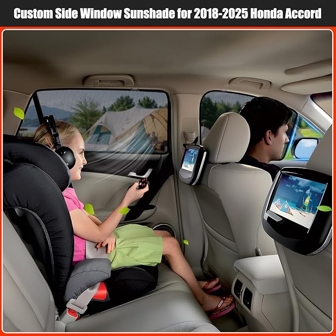 XCBYT Car Window Shades for 2018-2022 Accord Sun Shade for Car Baby Side Window with Breathable Mesh Blocking 99% UV Glare and Privacy Protection Safe Driving for Napping Camping Dressing (4 PCS)
