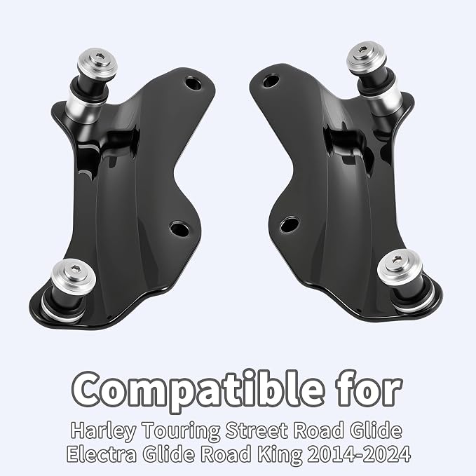 Vivid Black 4 Point Docking Hardware Kit and Covers for Harley Touring Street Road Glide Electra Glide Road King 2014-2026