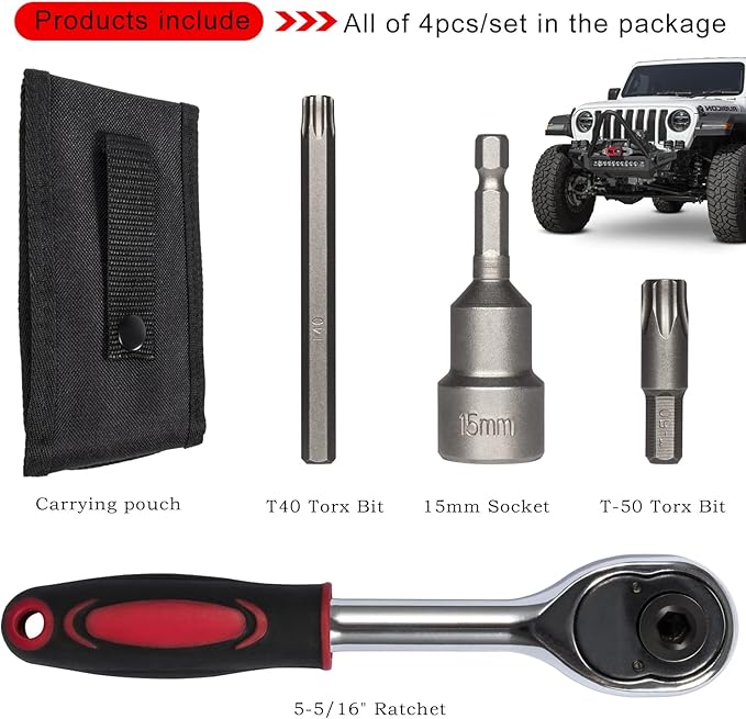 Hard Top Door Removal Tool Kit For Jeep Wrangler JK JL Gladiator JT Rubicon Sahara Unlimited Sports 2007-2024 Soft Top Hard Replace 68361574AB 82214166AB