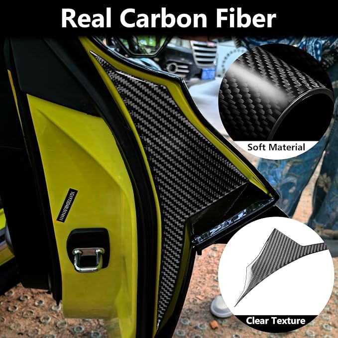 Real Carbon Fiber Side Door Panel Trim Compatible with Corvette C8 2020-2026, Interior Decor Sticker Accessories