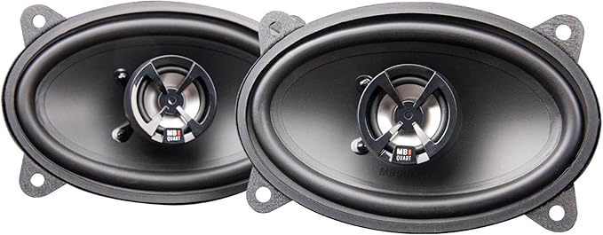 MB Quart 4x6" 2 Way Car Audio Coaxial Speakers with Polypropylene Cones & Butyl Rubber Surrounds for Enhanced Quality, 180W Peak Power, 88 dB, Pair