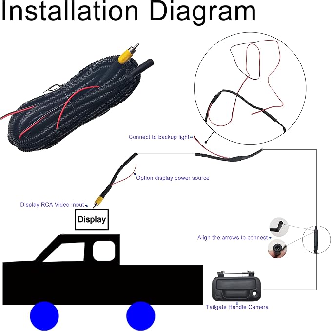 Tailgate Handle with Camera, OE: #8L3Z-9943400-AC, Compatible with Ford F150, F250, F350, F450, F550 (Black)