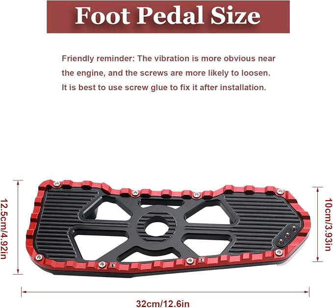 Foot Pedal Floorboard for Harley Touring/Road King/Road Glide/Street Glide/Electra Glide/CVO Tri Glide 1999-2025 & 2009-Later Trike Models (Red black)