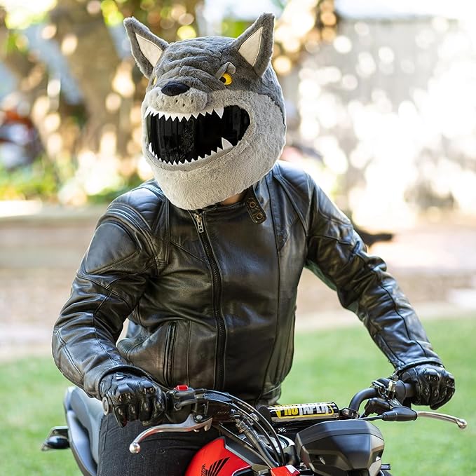 Moto Loot Helmet Cover for Motorcycle Helmet, Fun Rides and Gifts (Cover Only. Helmet Not Included) - Wolf