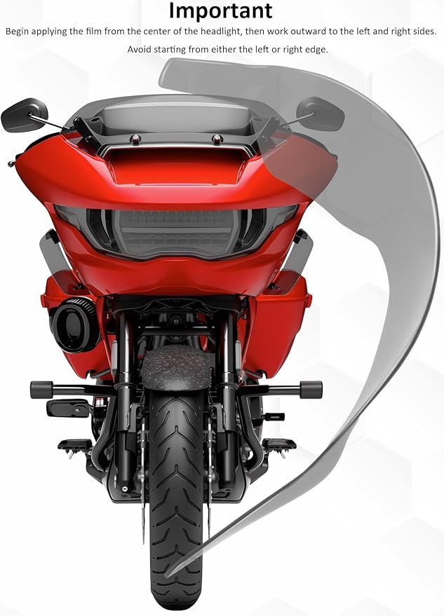 Headlight Lens Headlamp Protection Film Headlight Cover Guard Compatible with Harley Touring CVO Road Glide FLTRXSE 2023-up & Road Glide/ST 2024-up (Smoke)