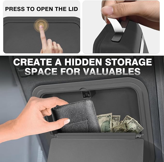 Muslogy Center Console Organizer&Hidden Storage Box Compatible with 2024-2026 GMC Acadia/Chevy Traverse&2025 2026 Buick Enclave Accessories Interior Storage Insert Tray Secret Compartment Coin Holder
