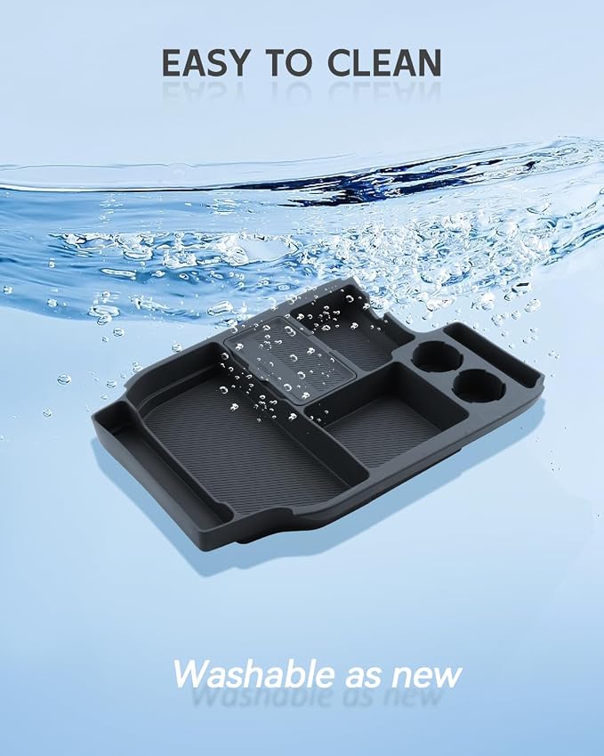 CDEFG for 2021-2025 2026 Toyota Sienna Console Bottom Silicone Organizer Storage Box - Lower Center Console Tray Accessories -Not Compatible with Refrigerator Model Configurations
