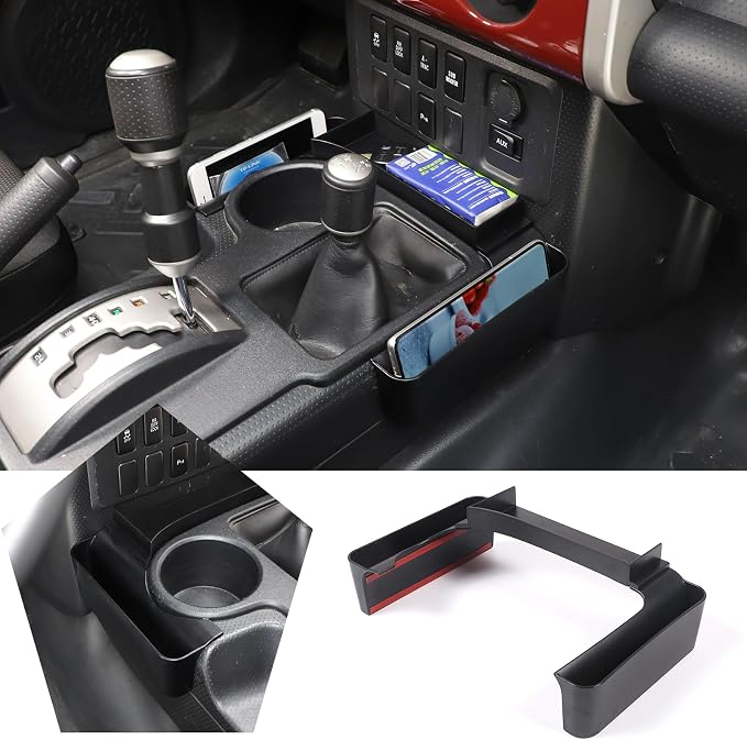 HAPPYHORSE Center Console Shifter Storage Box Compatible with FJ Cruiser 2007-2021, Organizer Gear Side Storage Tray for FJ Accessories, Interior Accessories