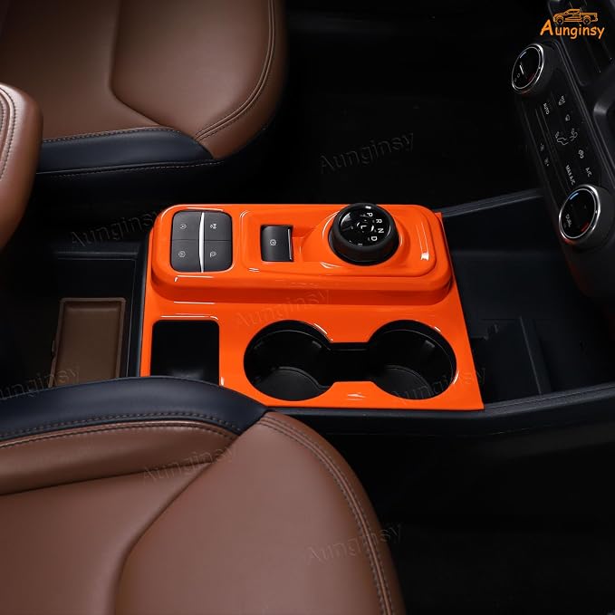 Car 7Pcs Center Console Decoration Trim Kit Compatible with Ford Maverick 2022-2024 Central Control A/C Volume Switch/Outlet Vent/Gear Shift/Steering Panel Protector Cover Interior Accessories