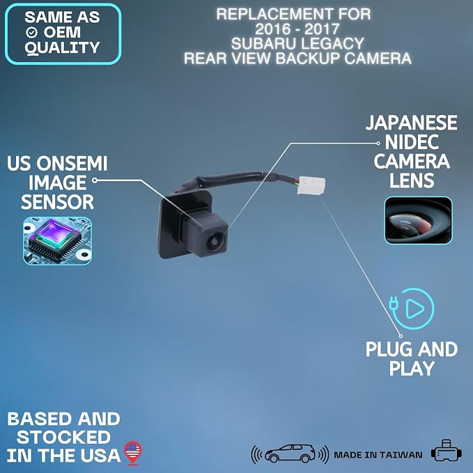 Backup Camera Replaces for 2016 2017 Subaru Legacy OE Part # 86267AL51A