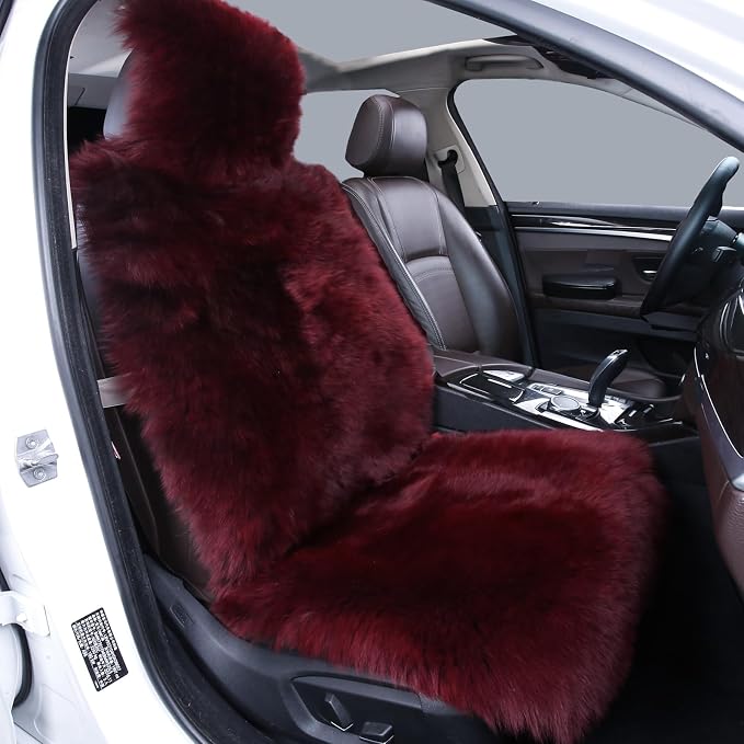 Fluffy Sheepskin Car Seat Cover, Steering Wheel Gear Shift Handbrake Cover for Auto Accessories