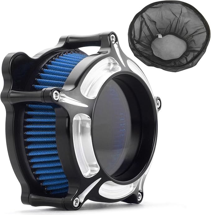For harley davidson air cleaner filter sportster Touring street glide road king electra Dyna Softail motorcycle air intake (Black- Blue filter, B-For Softail/Dyna 1993-2015)