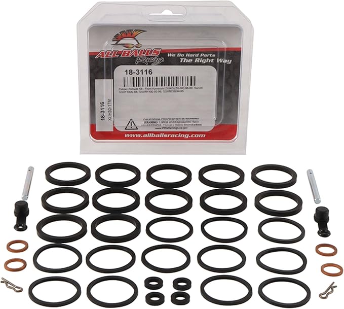 New All Balls Racing Front Caliper Rebuild Kit 18-3116 Compatible With/Replacement For Suzuki GSX-R 1100 93-98