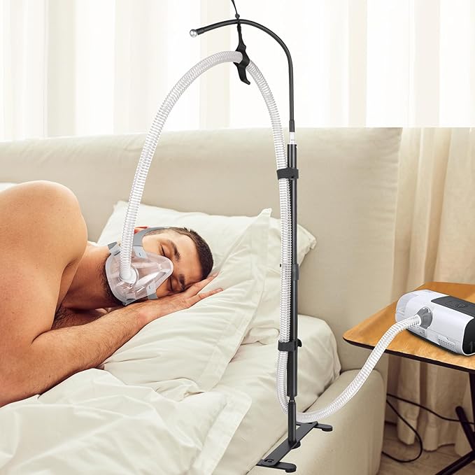 IKSTAR CPAP Hose Holder for Bed, Retractable Bedside CPAP Hose Tube Hanger, Lasts 10 Years, No Tangles, Blockage Prevention, Keep Your Air Hose Neatly Positioned for a Restful Night - Travel Ready!