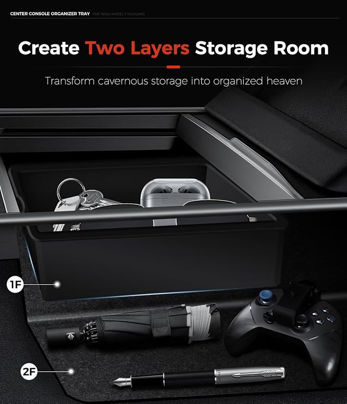 Upgrade 65W USB Charger Hub &Center Console Organizer (5PCS) forTesla Model Y Juniper 2026